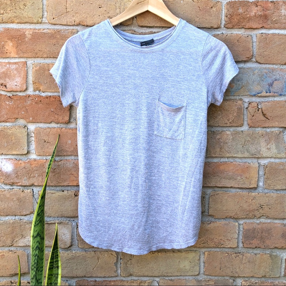 Vince pocket tee in heathered gray extra small